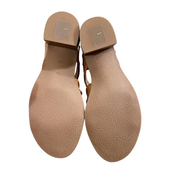 NWOB Jack Rogers Tan Leather High Heel Sandals Women's US Size 9 Made in Brazil - Picture 6 of 10